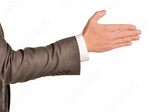 Caucasian male hand in a business suit