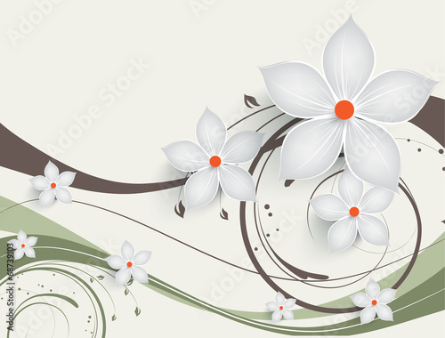 Abstract floral background with 3D effect