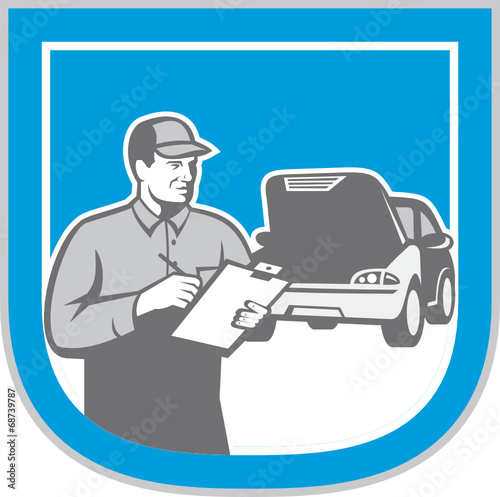 Auto Mechanic Automobile Car Repair Check Retro