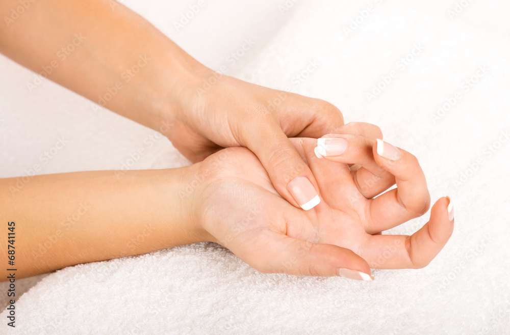 Hands on towel - Manicure Hands on towel - Manicure