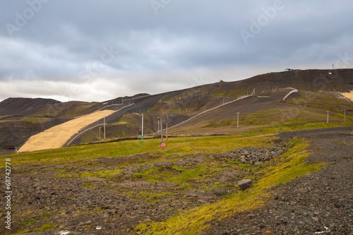 Panorama of Icelandic mountains photo