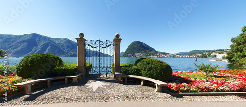 Gate at lake of Villa Ciani
