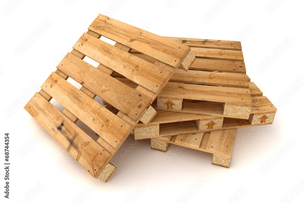Stack of wooden pallets. Stack of wooden pallets.