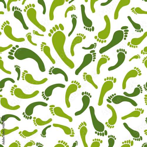 Green footprint seamless pattern for your design