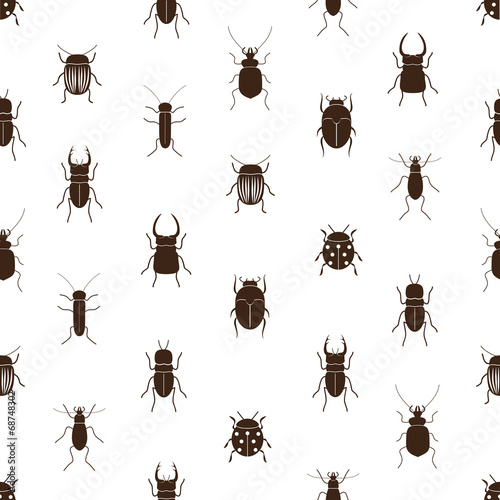 bugs and beetles simple seamless pattern eps10