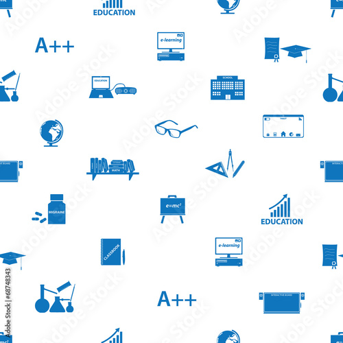 teacher and teaching icons seamless pattern eps10