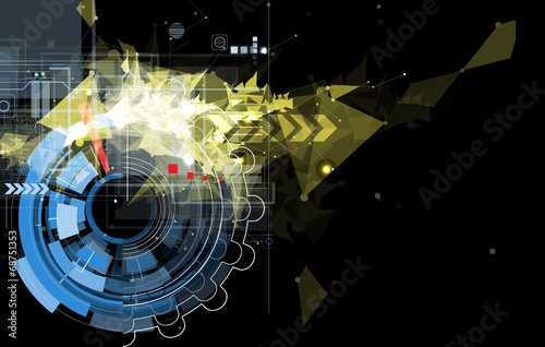 abstract black gear fire technology background
