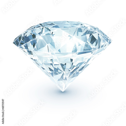 Shining diamond on white isolated with clipping path