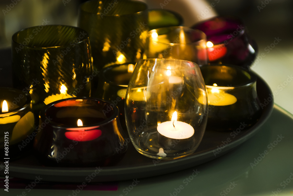 Romantic candles in glasses Romantic candles in glasses