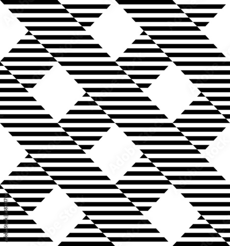 Black and white geometric stripe seamless pattern abstract backg