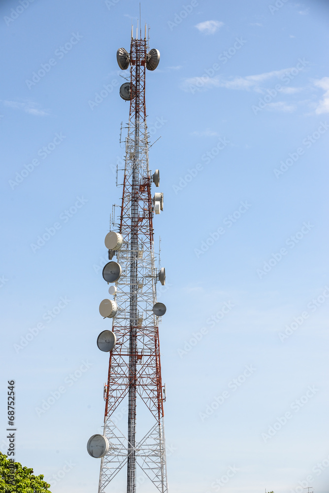 communication towers on sky background communication towers on sky background