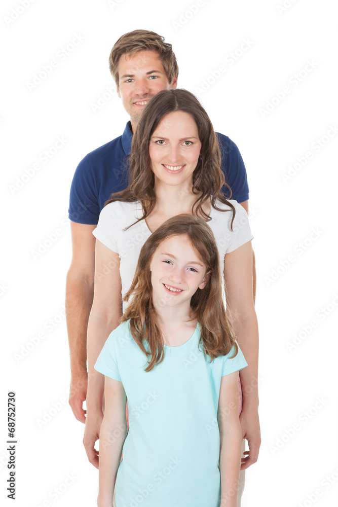 Portrait Of Family Standing In Line Portrait Of Family Standing In Line