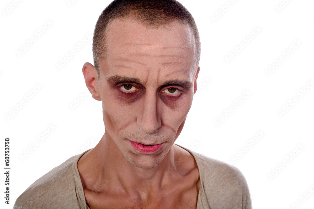 Fototapeta premium young man makeup for a show