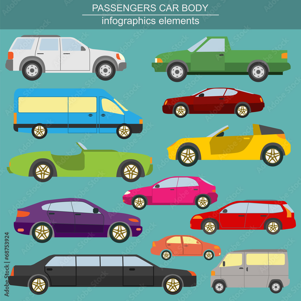 Fototapeta premium Passenger car, transportation infographics
