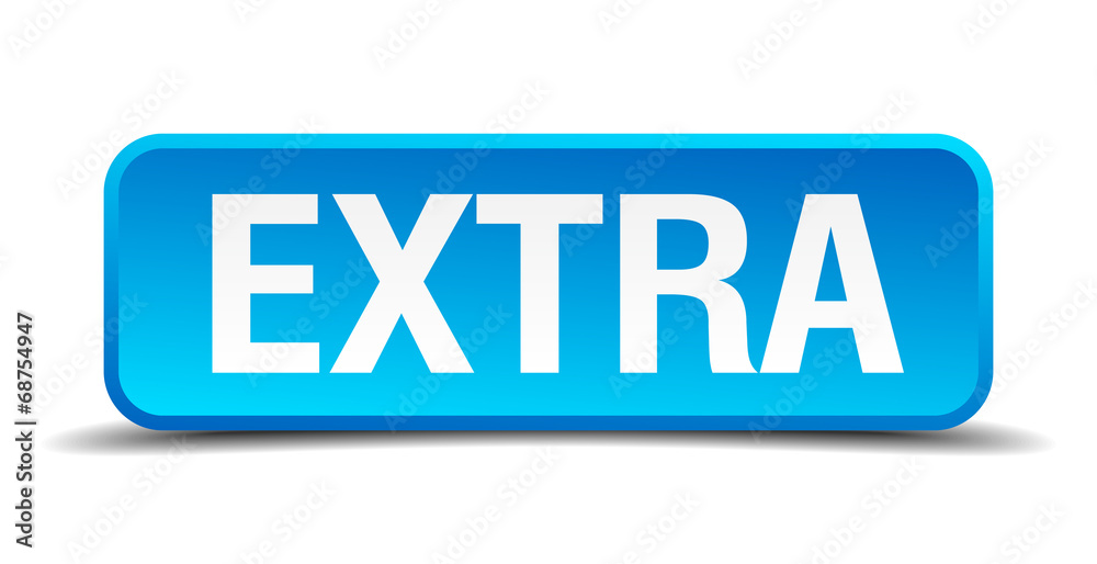 extra blue 3d realistic square isolated button extra blue 3d realistic square isolated button