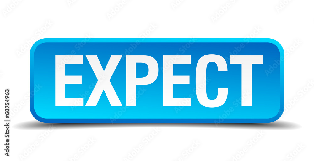 expect blue 3d realistic square isolated button expect blue 3d realistic square isolated button