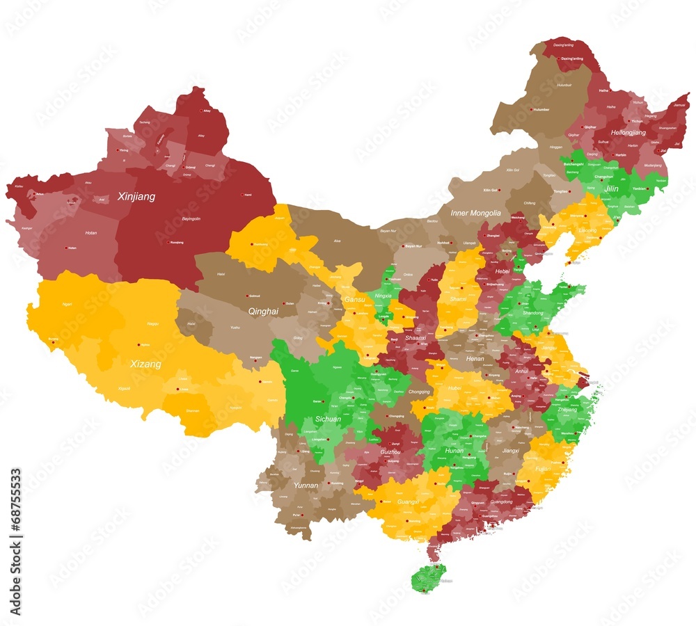 Fototapeta premium Karte von China