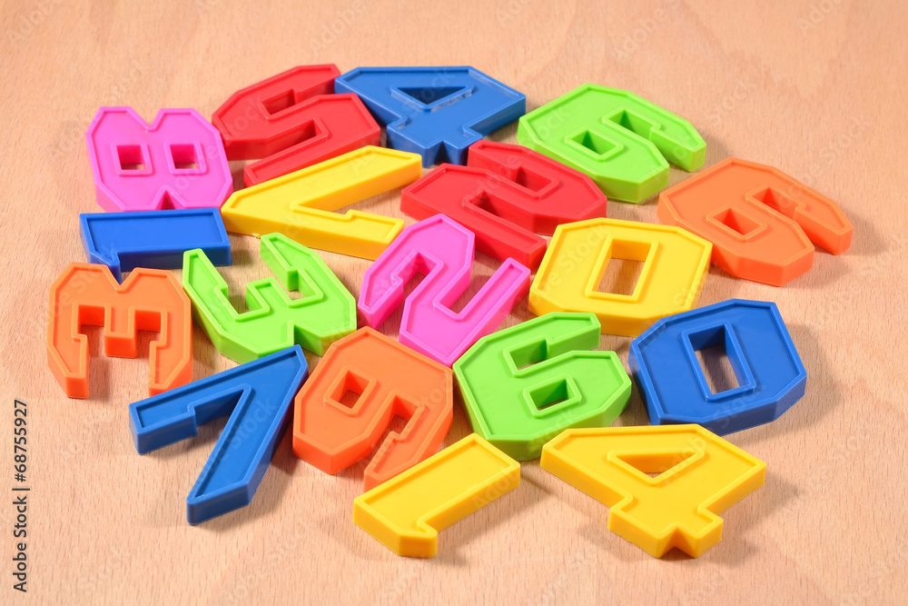 Plastic colored numbers Plastic colored numbers