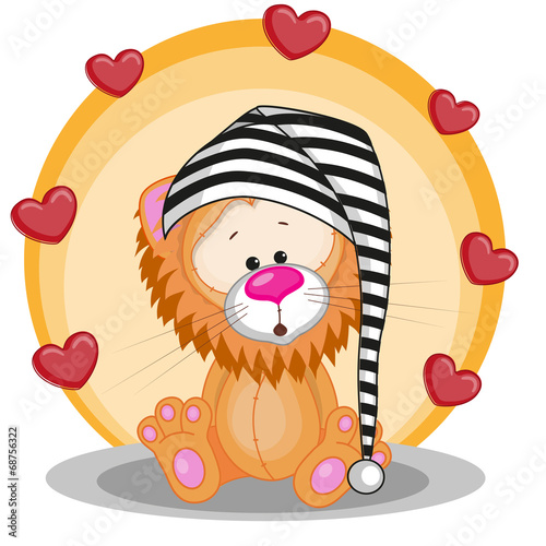 Fototapeta Naklejka Na Ścianę i Meble -  Lion with hearts