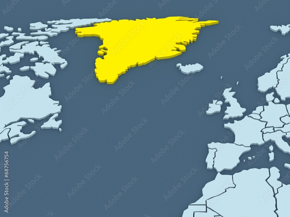 Obraz premium Map of worlds. Greenland.