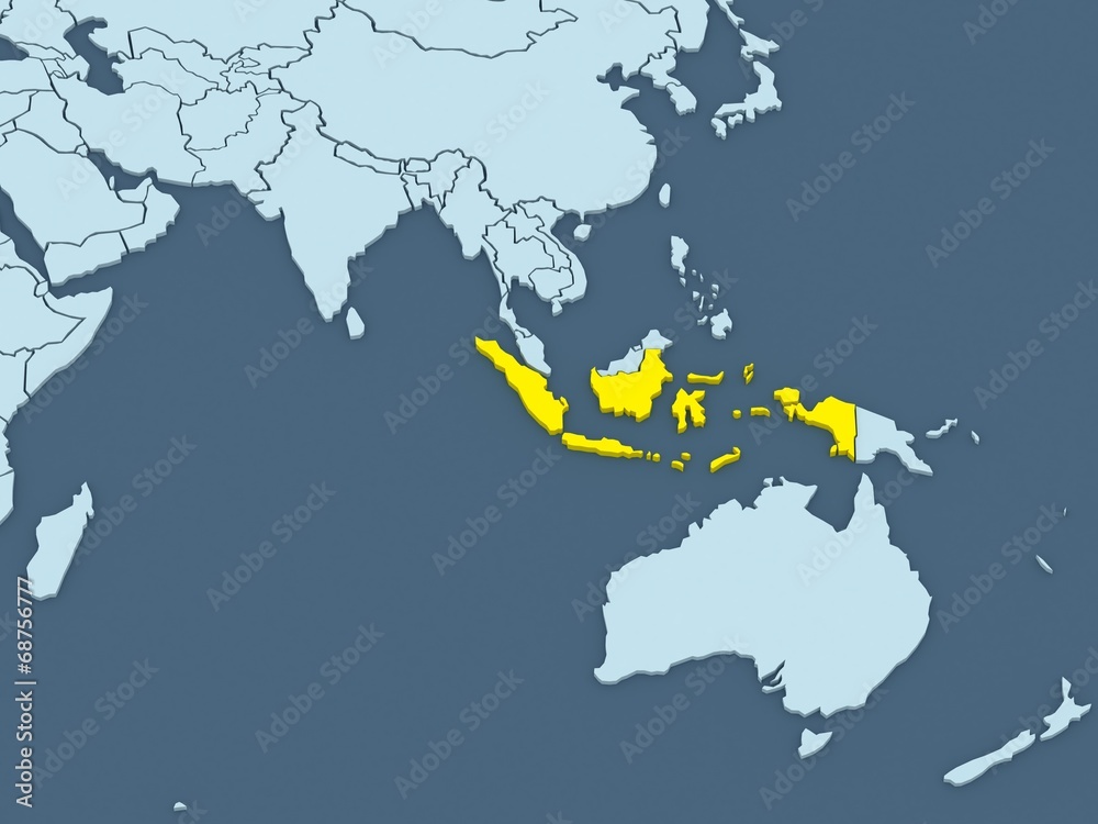 Map of worlds. Indonesia. Map of worlds. Indonesia.