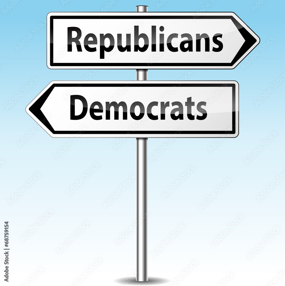 Vector democrats and republicans directions concept Vector democrats and republicans directions concept