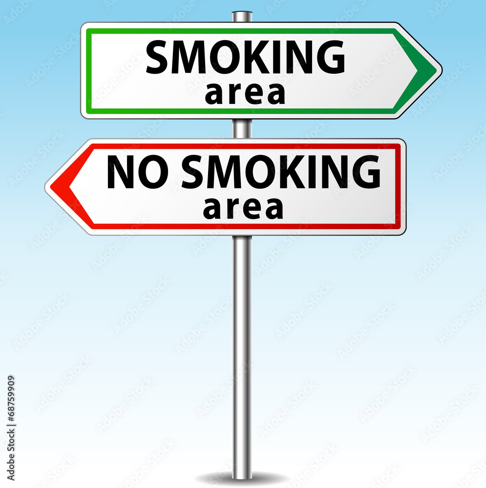Vector smoking and no smoking area directions concept Vector smoking and no smoking area directions concept