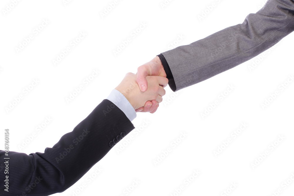 Businessmen's handshake on a white background Businessmen's handshake on a white background