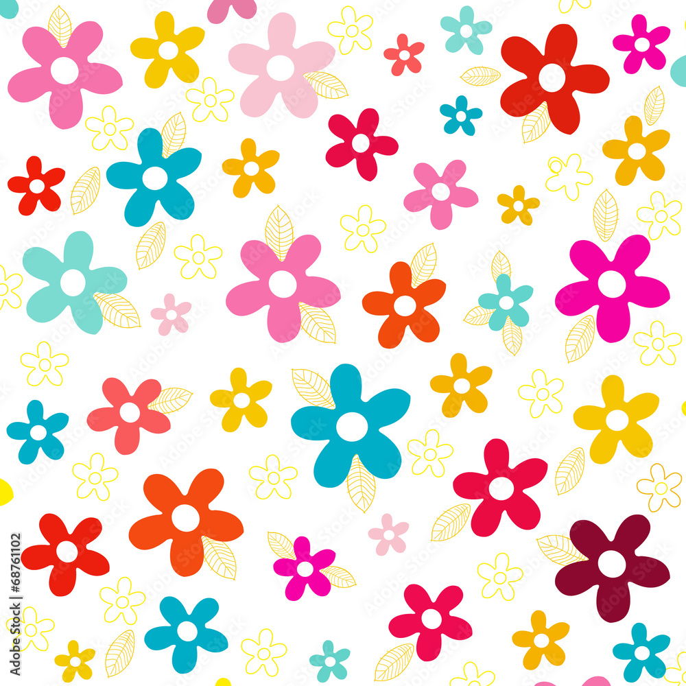 Colorfull seamless flower vector background