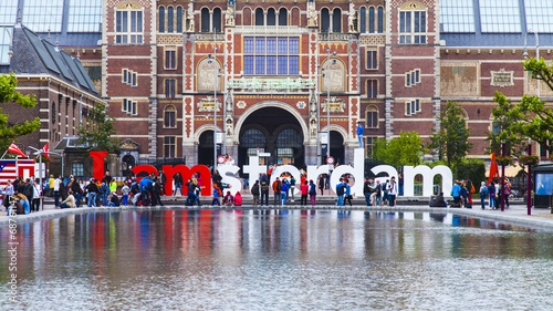 Canvas Print Amsterdam, Netherlands. The square in front of the State museum