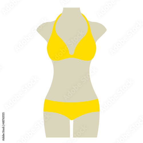 Bikini Sommer Vektor Icon Button