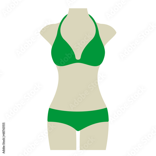 Bikini Sommer Vektor Icon Button