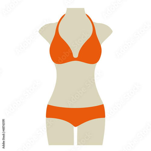 Bikini Sommer Vektor Icon Button