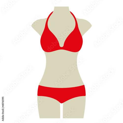 Bikini Sommer Vektor Icon Button