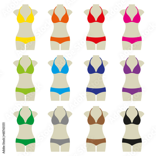 Bikini Set Sommer Vektor Icon Button