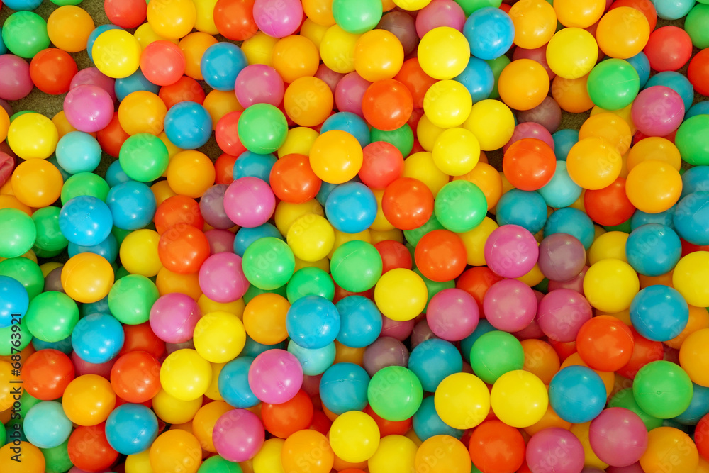 Obraz premium Many colour plastic balls for background