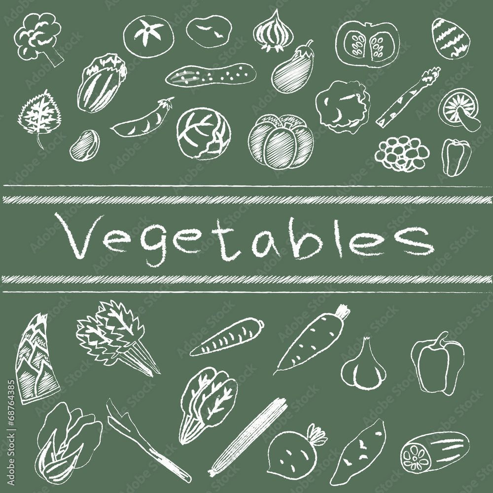 Vegetables Board 落書き 黒板 野菜 Stock ベクター Adobe Stock