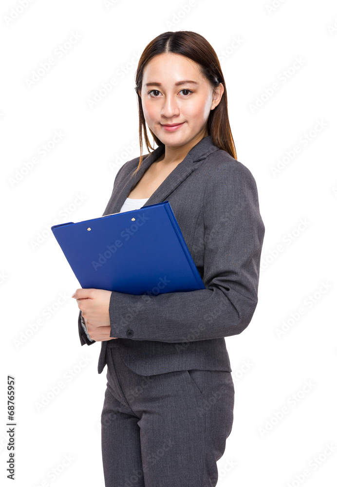 Asian businesswoman with clipboard Asian businesswoman with clipboard