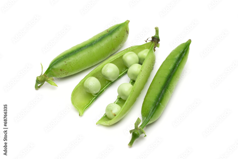 peas on the white background