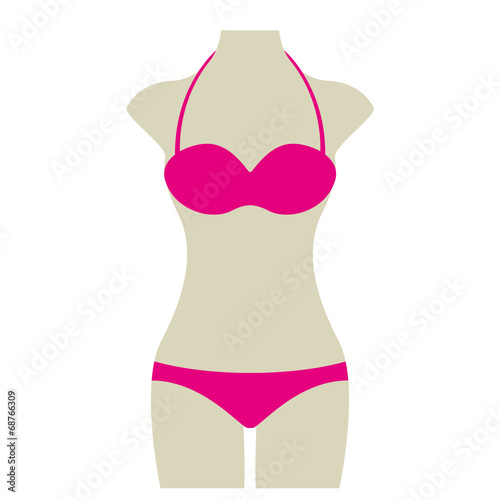 Bikini Sommer Vektor Icon Button