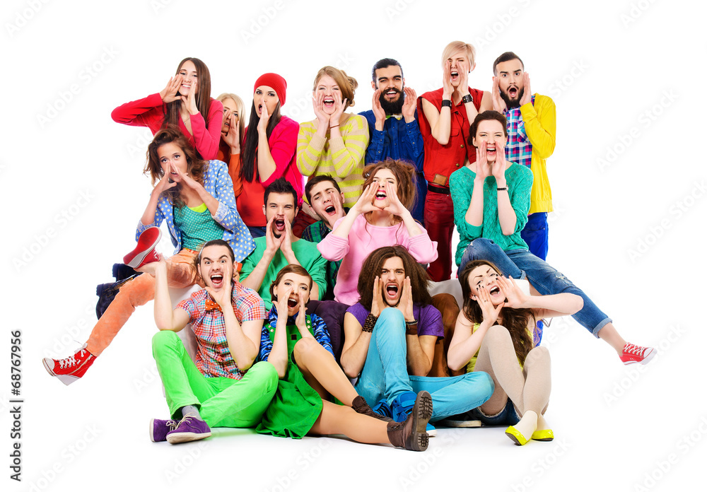 Obraz premium Krzyczący tłum