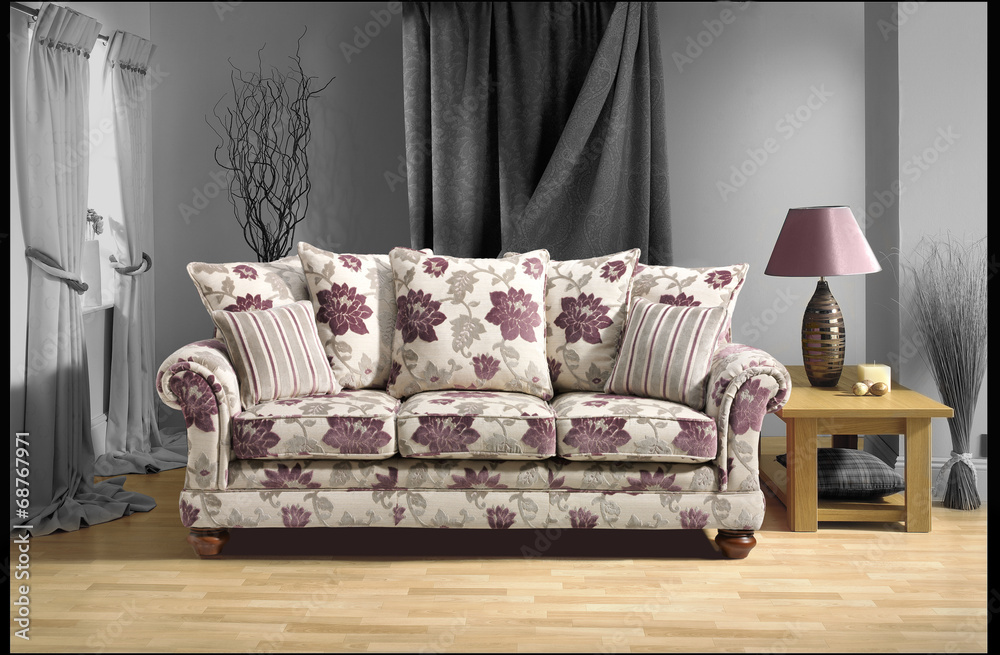 Black deals floral couch