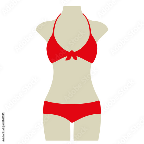 Bikini Sommer Vektor Icon Button