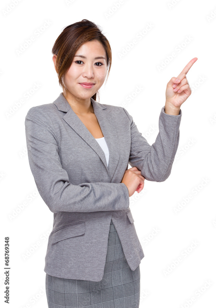 Businesswoman with finger point out Businesswoman with finger point out