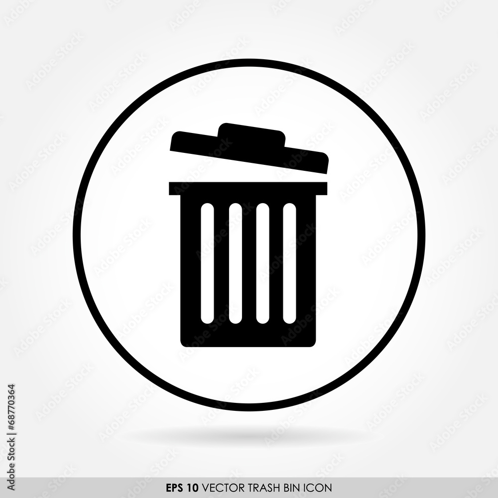 Trash can or garbage bin icon - can be used as delete sign Trash can or garbage bin icon - can be used as delete sign