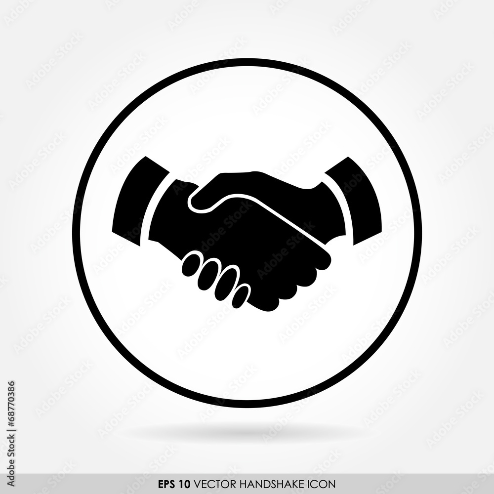 Handshake icon in circle Handshake icon in circle
