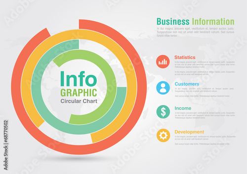 Business circular chart infographic. Business report creative ma