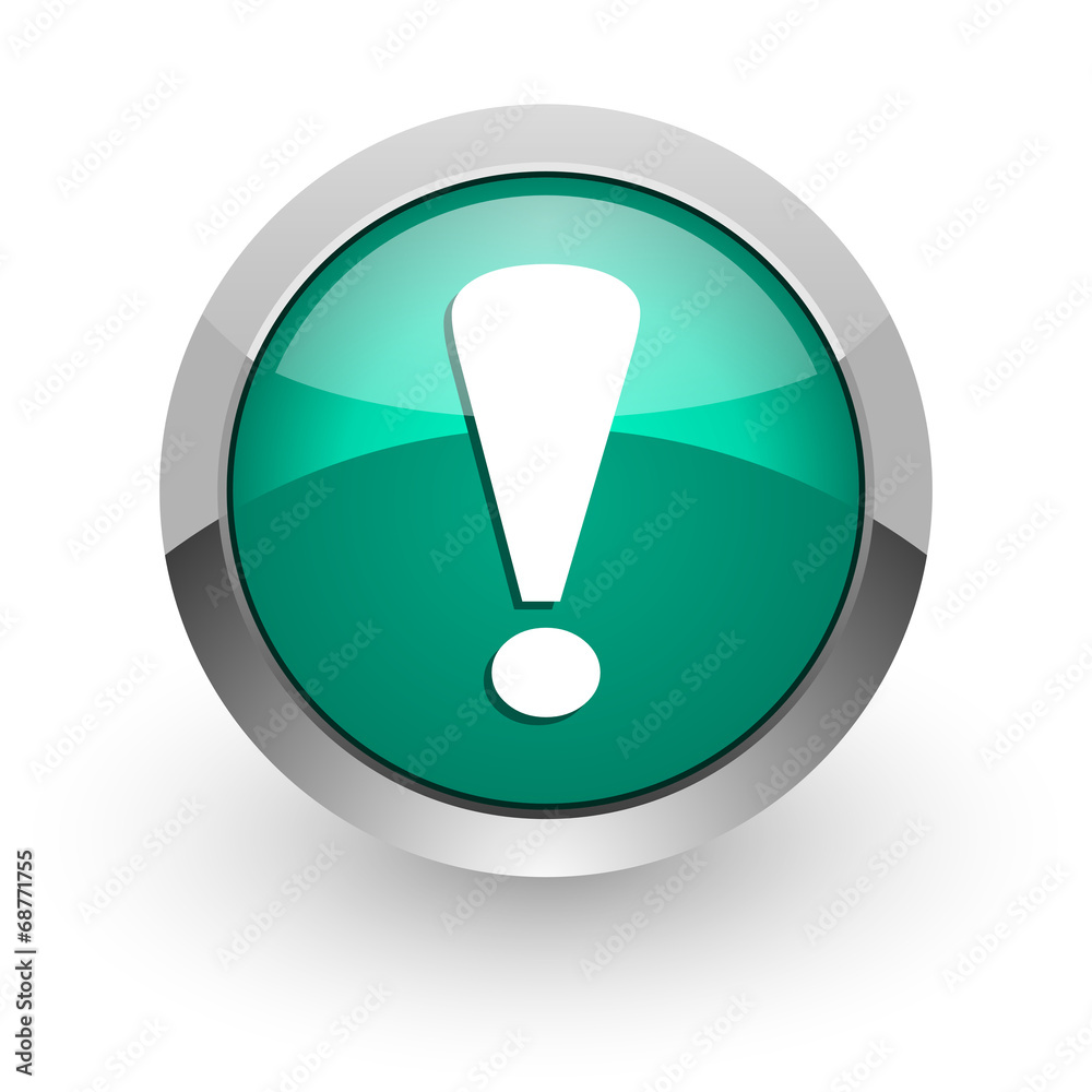 exclamation sign green glossy web icon exclamation sign green glossy web icon