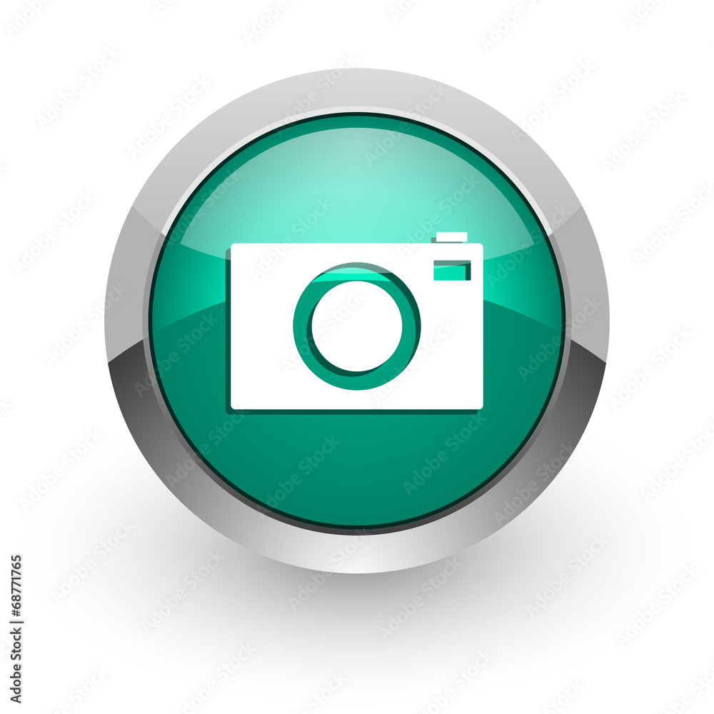 camera green glossy web icon camera green glossy web icon