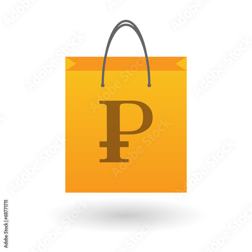 Shopping bag with a currency  icon
